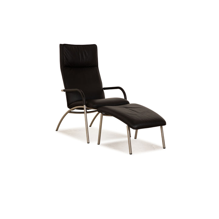 de Sede DS 270 Leder Sessel inkl Hocker Schwarz