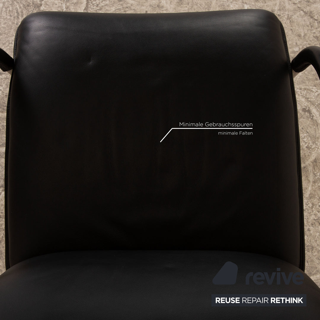 de Sede DS 270 Leder Sessel inkl Hocker Schwarz