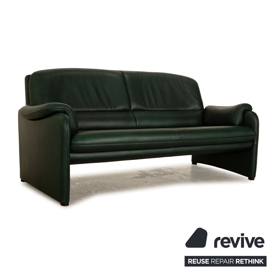 de Sede DS 320 Leder Sofa Garnitur Grün Zweisitzer Hocker