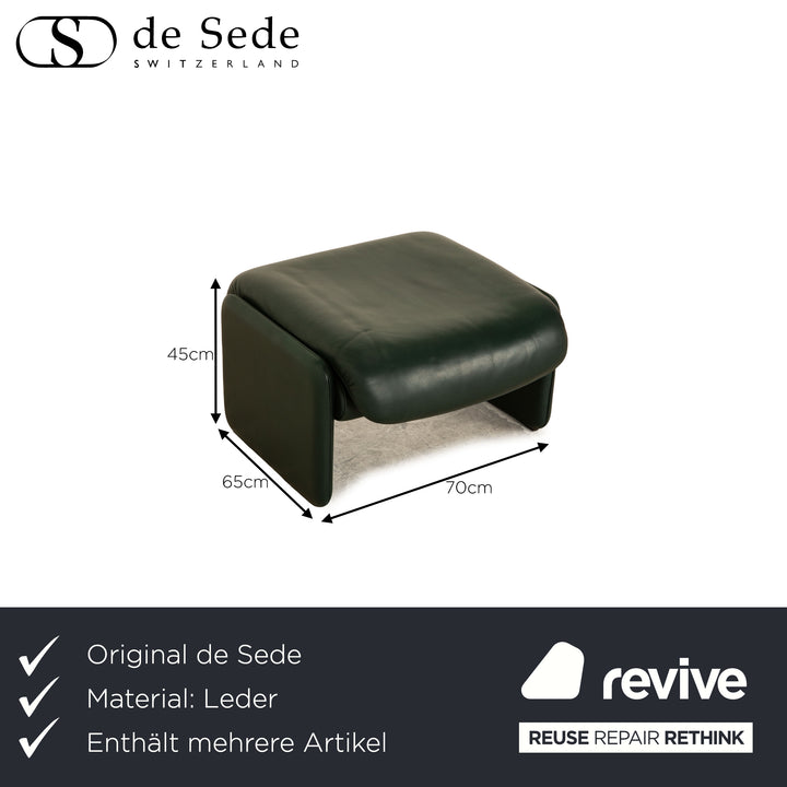 de Sede DS 320 Leder Sofa Garnitur Grün Zweisitzer Hocker