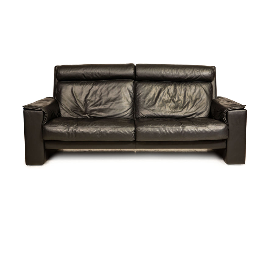 de Sede DS 331 leather three-seater sofa couch black manual function