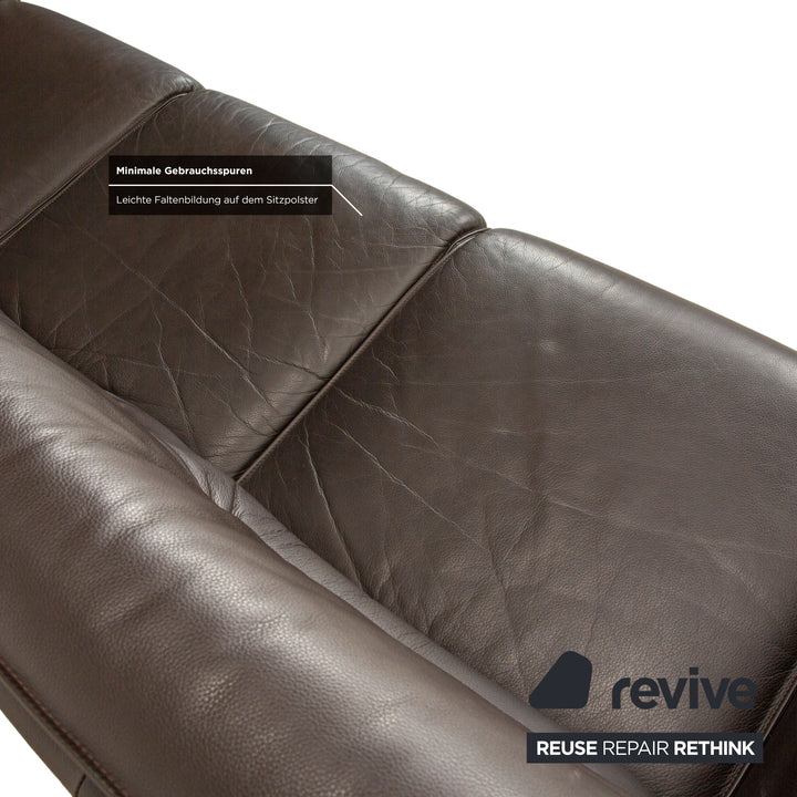 de Sede DS-350 Leather Three-Seater Brown Coffee Sofa Couch