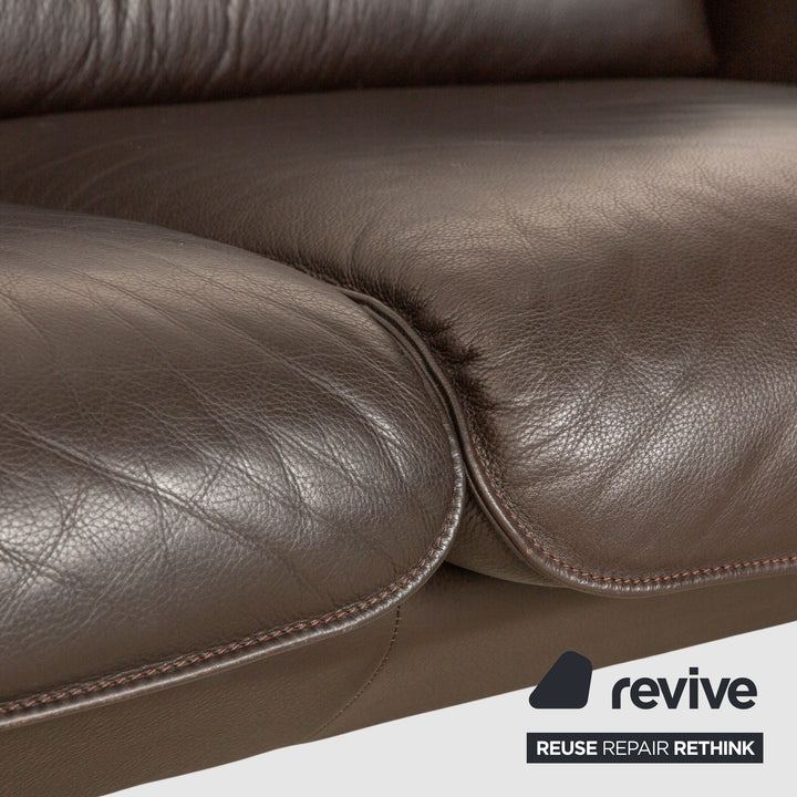 de Sede DS-350 Leather Three-Seater Brown Coffee Sofa Couch