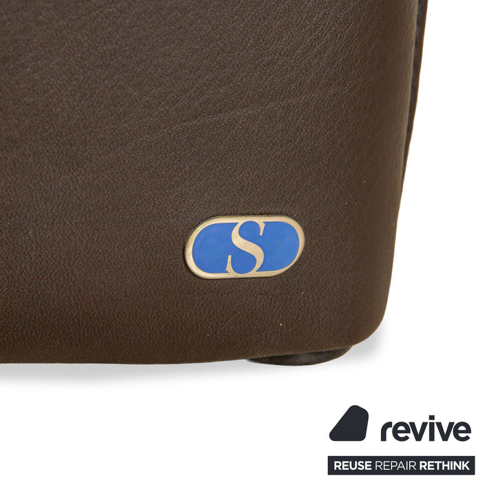 Canapé trois places en cuir marron café de Sede DS-350