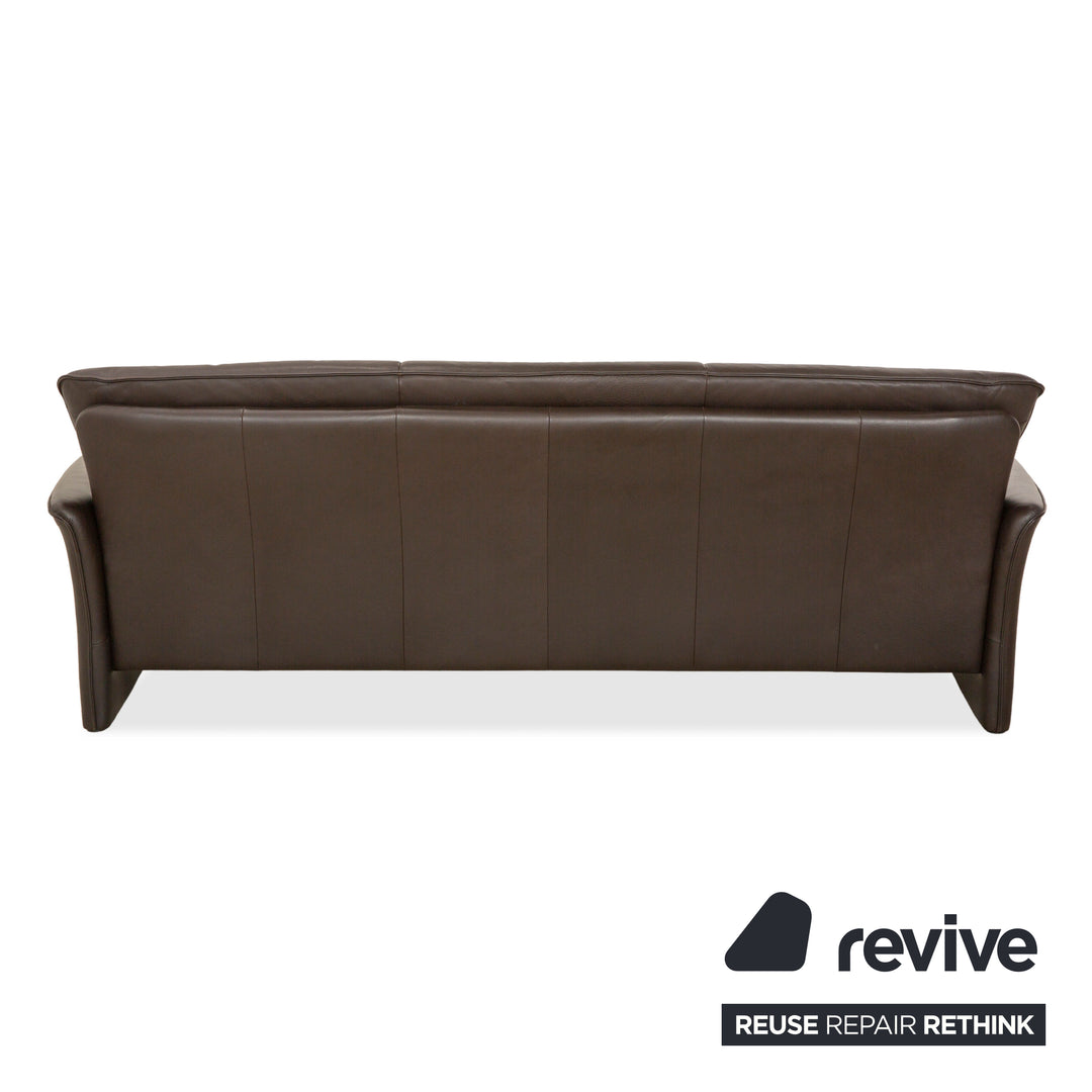 Canapé trois places en cuir marron café de Sede DS-350