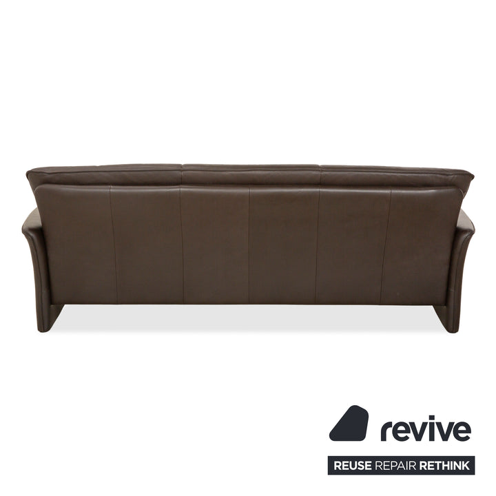 Canapé trois places en cuir marron café de Sede DS-350