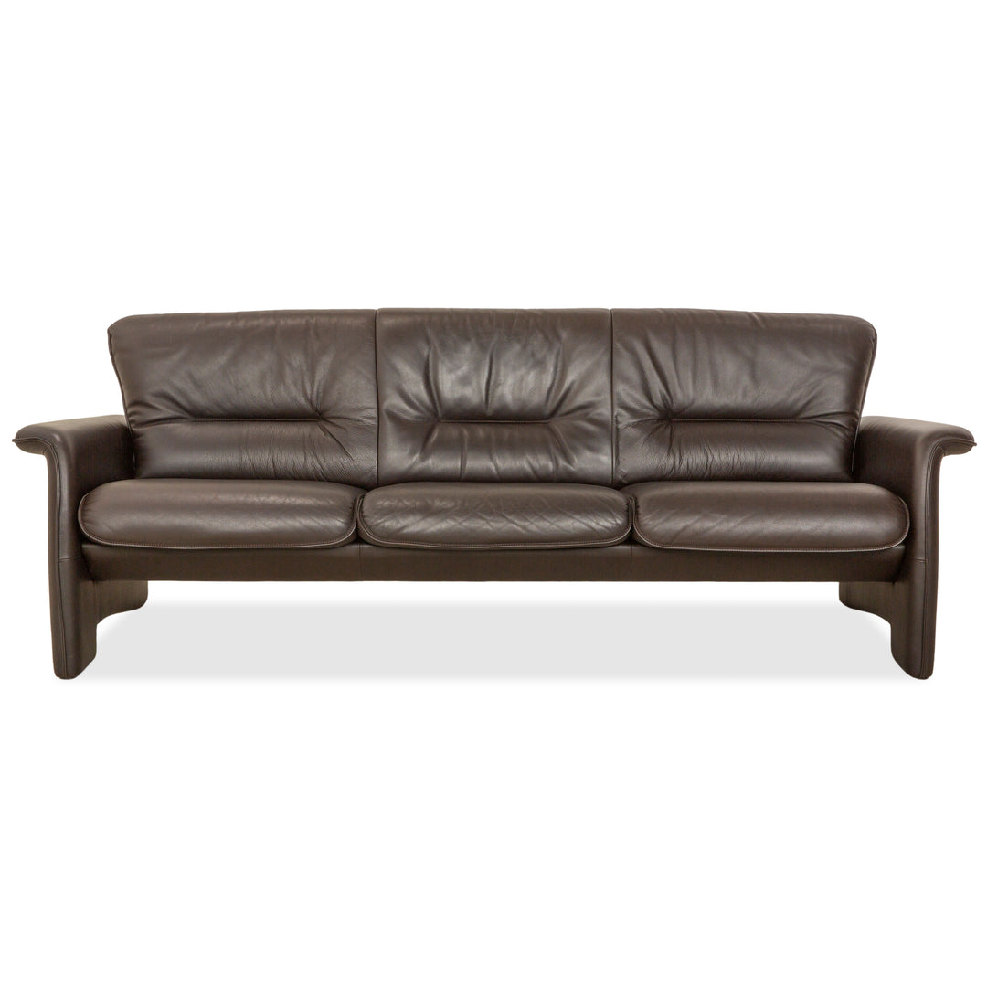 Canapé trois places en cuir marron café de Sede DS-350