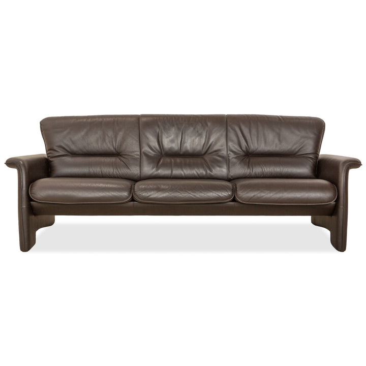 Canapé trois places en cuir marron café de Sede DS-350
