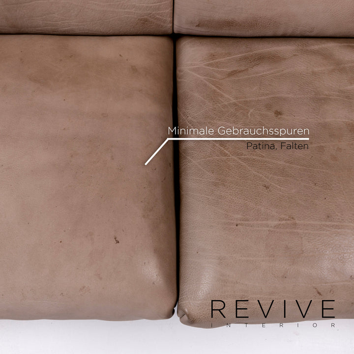 de Sede DS 42 Leder Sofa Garnitur Braun 1x Dreisitzer 1x Zweisitzer 2x Sessel 1x Hocker #10566
