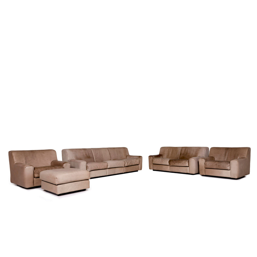 de Sede DS 42 Leder Sofa Garnitur Braun 1x Dreisitzer 1x Zweisitzer 2x Sessel 1x Hocker #10566