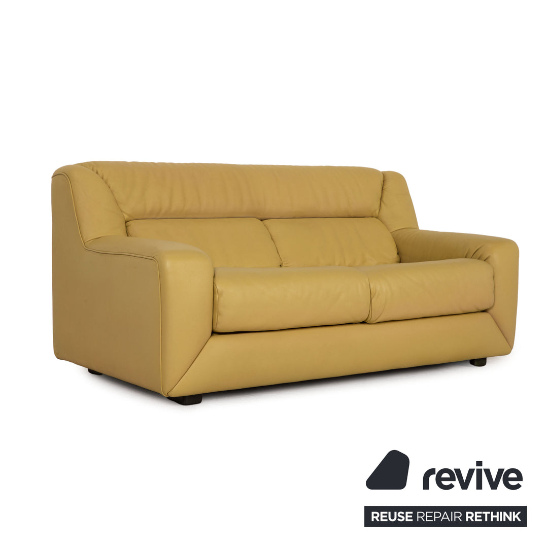 de Sede DS 43 Leder Sofa Gelb Zweisitzer Couch
