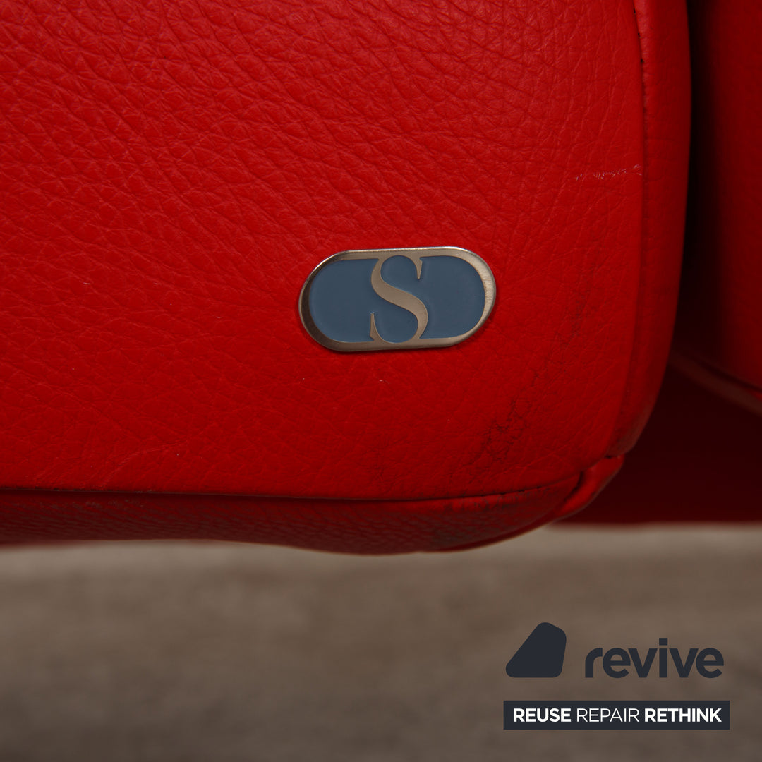 de Sede DS-450 Leder Sofa Rot Zweisitzer Couch Funktion