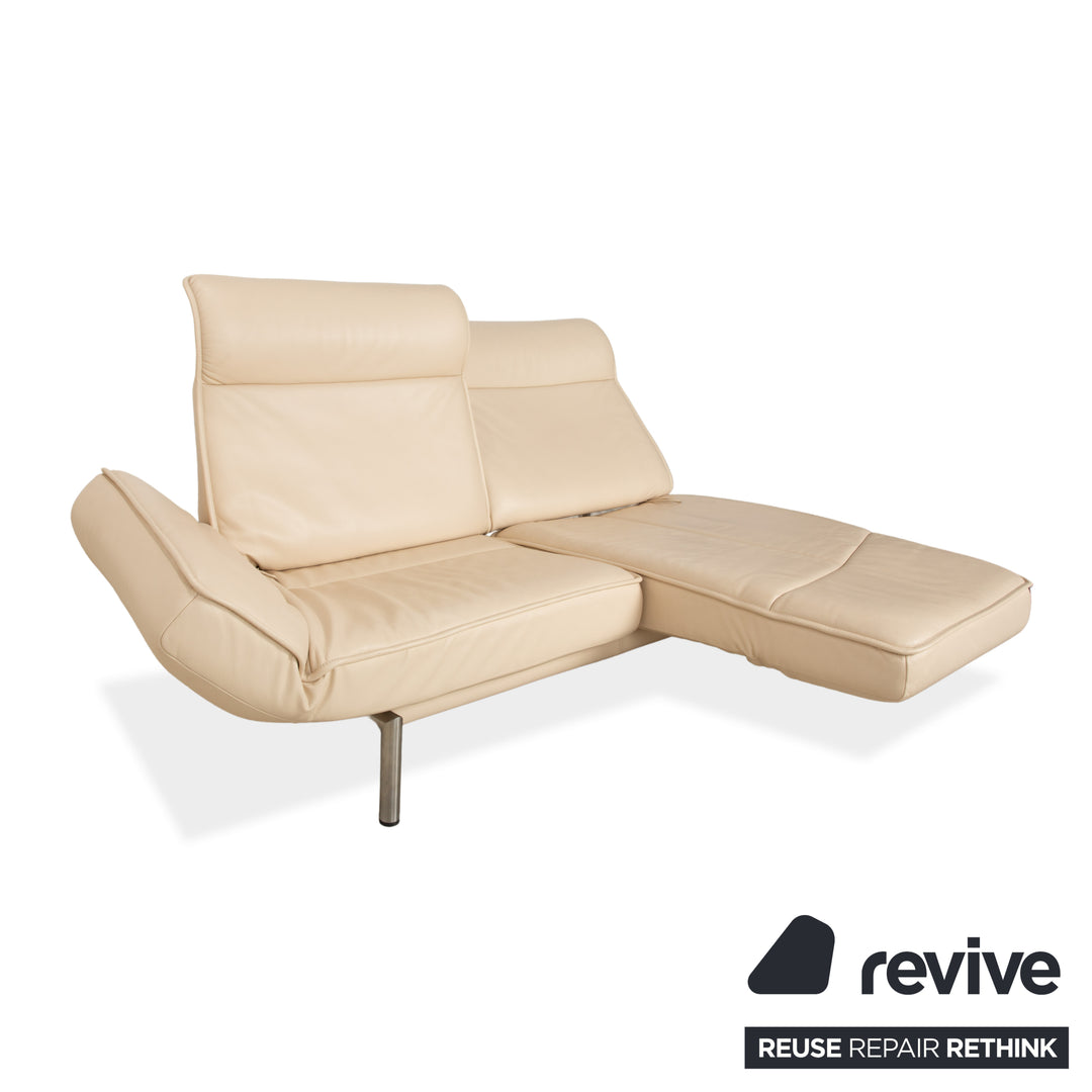 De Sede DS-450 Leather Two-Seater Cream Beige Manual Function Sofa Couch