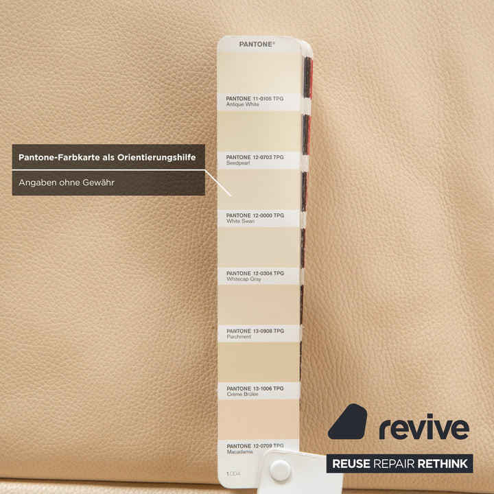 De Sede DS-450 Leder Zweisitzer Creme Beige manuelle Funktion Sofa Couch