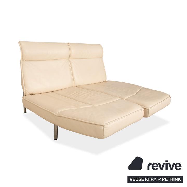 De Sede DS-450 Leather Two-Seater Cream Beige Manual Function Sofa Couch