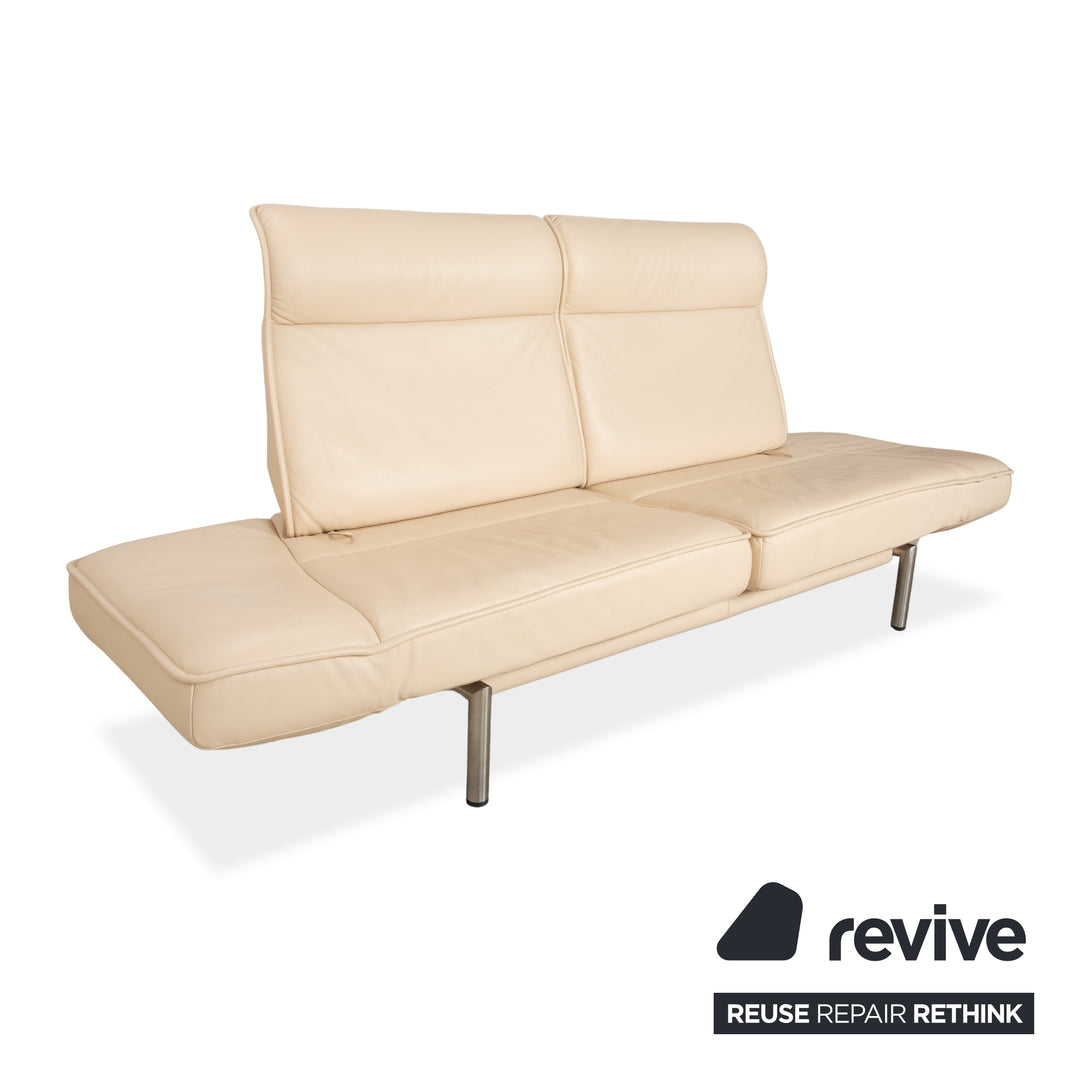De Sede DS-450 Leder Zweisitzer Creme Beige manuelle Funktion Sofa Couch