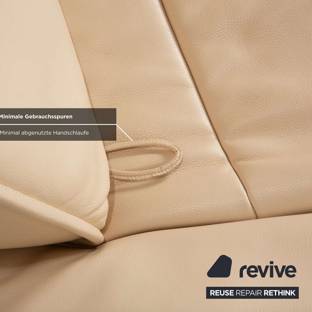 De Sede DS-450 Leder Zweisitzer Creme Beige manuelle Funktion Sofa Couch