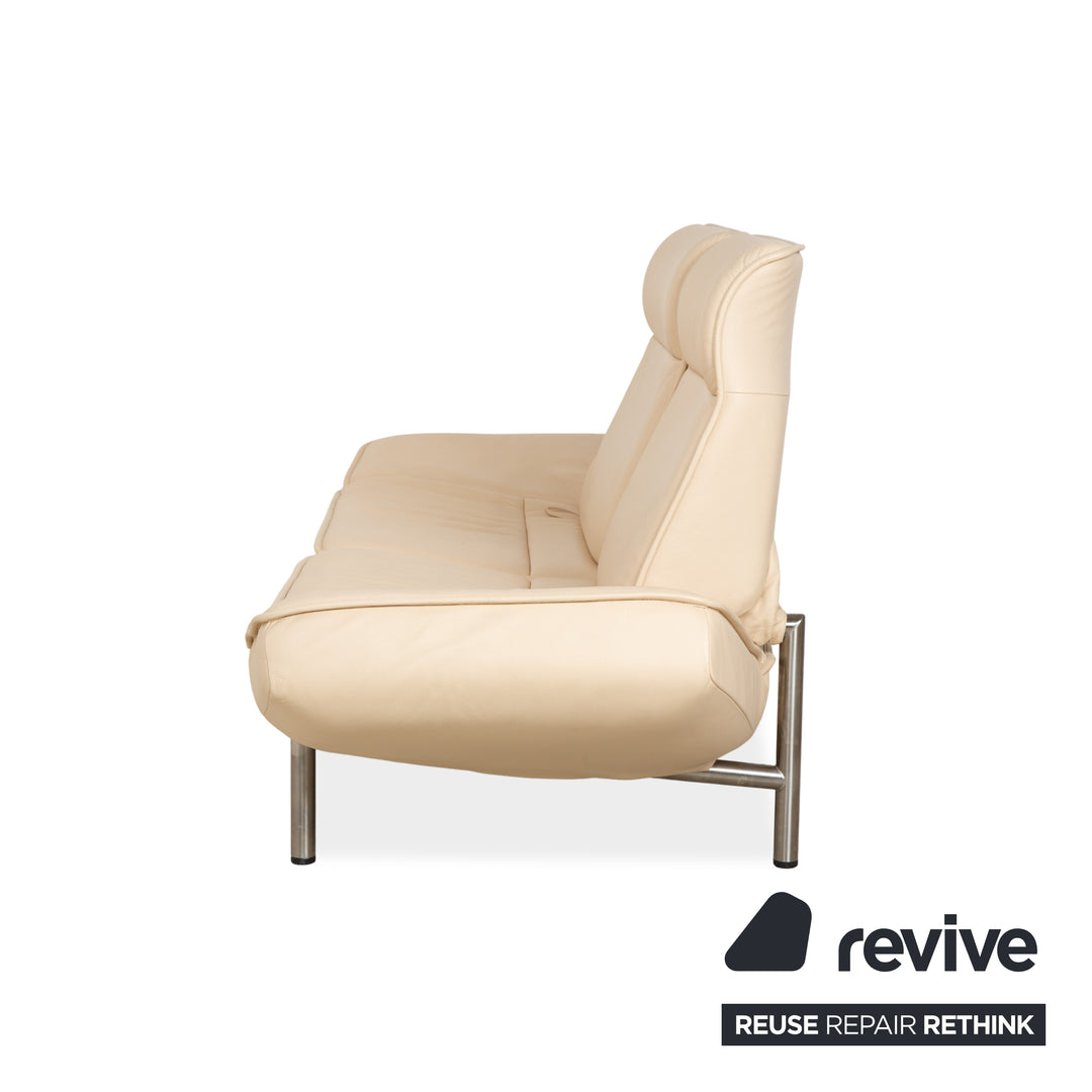 De Sede DS-450 Leder Zweisitzer Creme Beige manuelle Funktion Sofa Couch