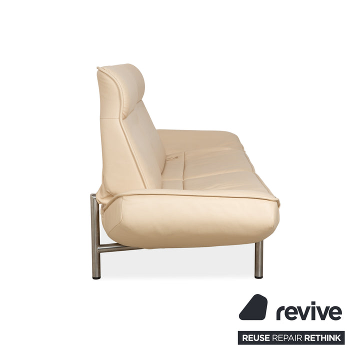 De Sede DS-450 Leather Two-Seater Cream Beige Manual Function Sofa Couch