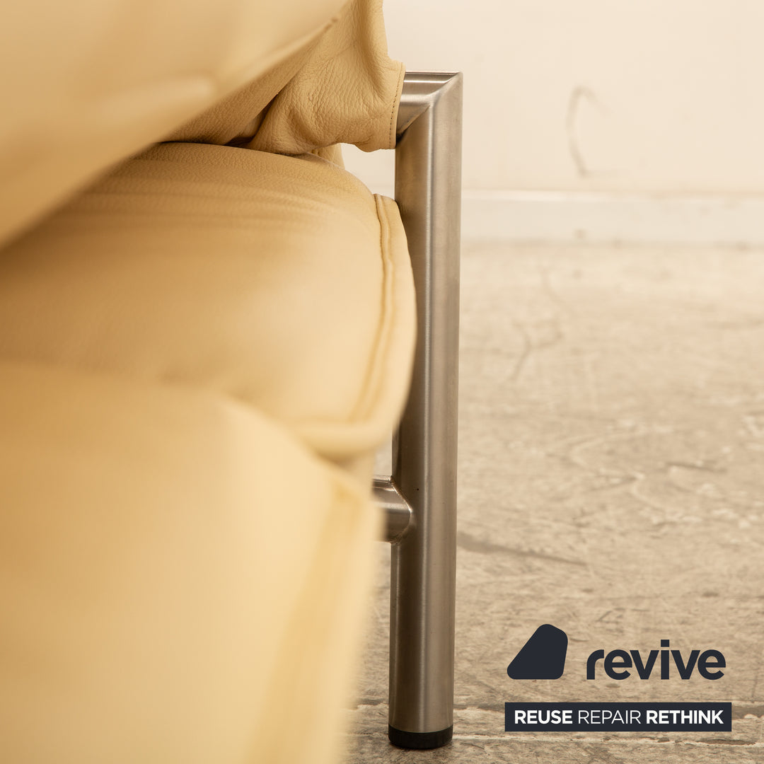 de Sede DS 450 Leder Zweisitzer Creme manuelle Funktion Sofa Couch