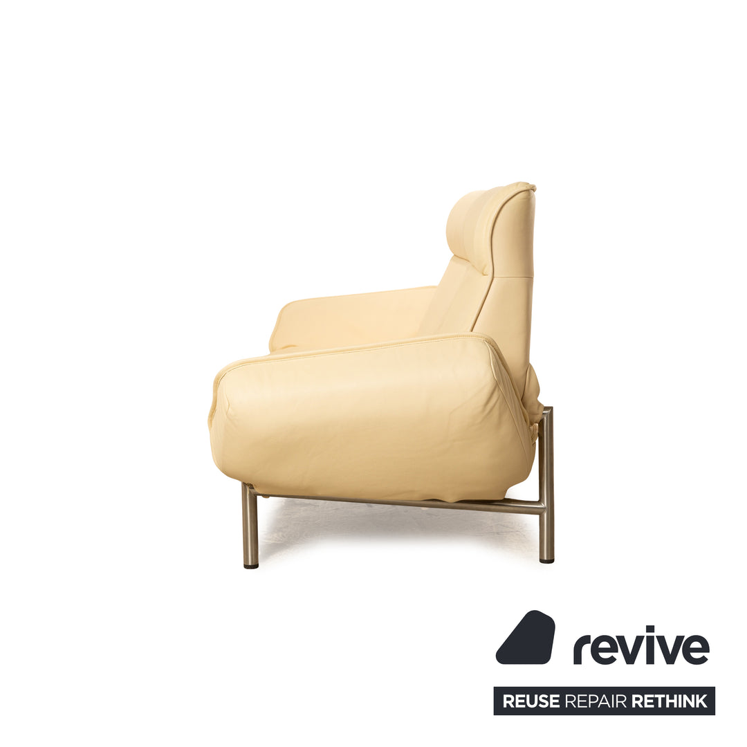 de Sede DS 450 Leder Zweisitzer Creme manuelle Funktion Sofa Couch