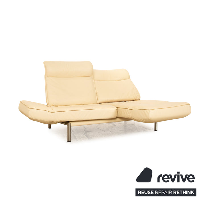 de Sede DS 450 Leder Zweisitzer Creme manuelle Funktion Sofa Couch