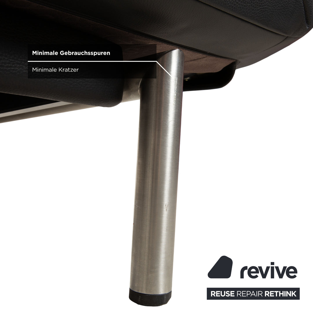 de Sede DS 450 canapé deux places en cuir noir à fonction manuelle