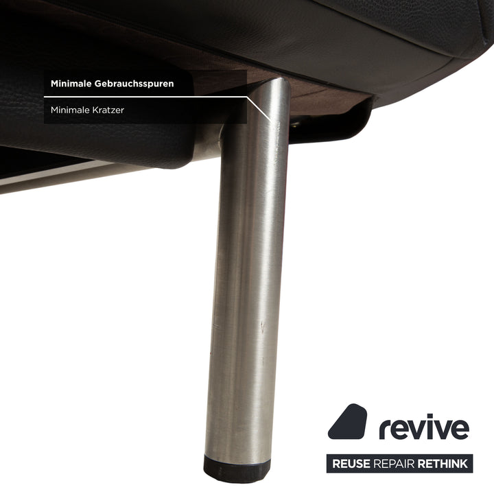 de Sede DS 450 canapé deux places en cuir noir à fonction manuelle