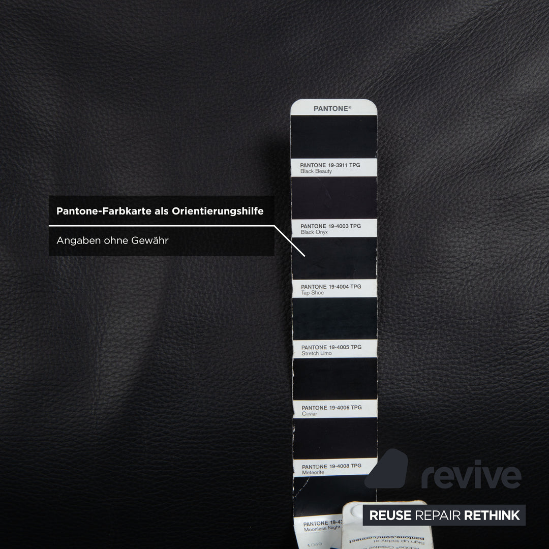 de Sede DS 450 canapé deux places en cuir noir à fonction manuelle