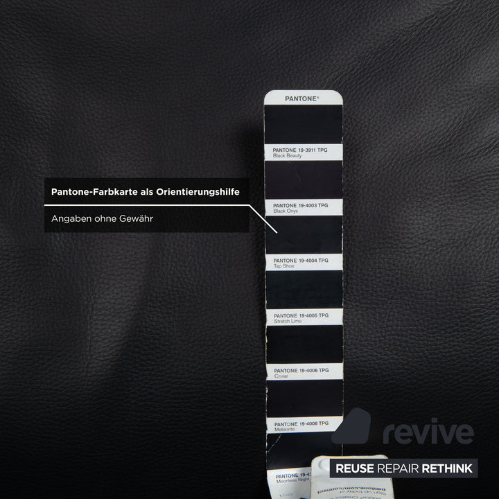 de Sede DS 450 canapé deux places en cuir noir à fonction manuelle