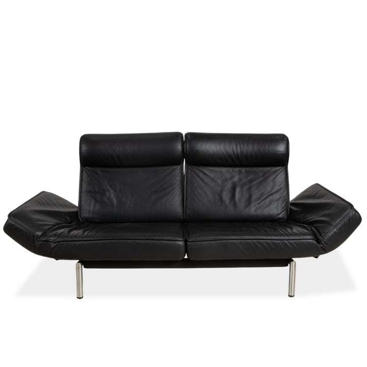de Sede DS 450 canapé deux places en cuir noir à fonction manuelle