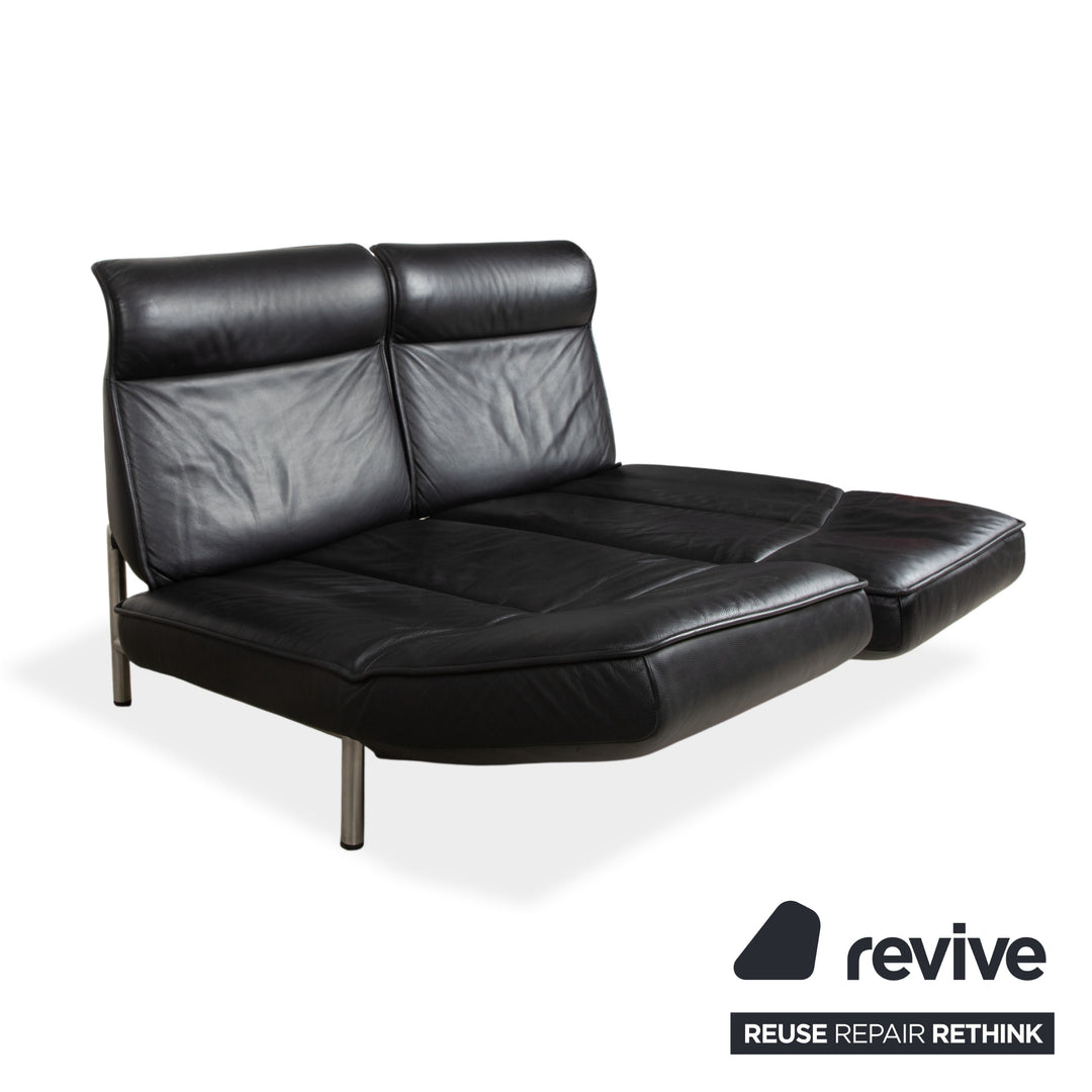 de Sede DS 450 canapé deux places en cuir noir à fonction manuelle