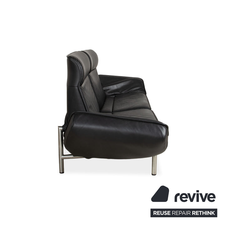 de Sede DS 450 canapé deux places en cuir noir à fonction manuelle