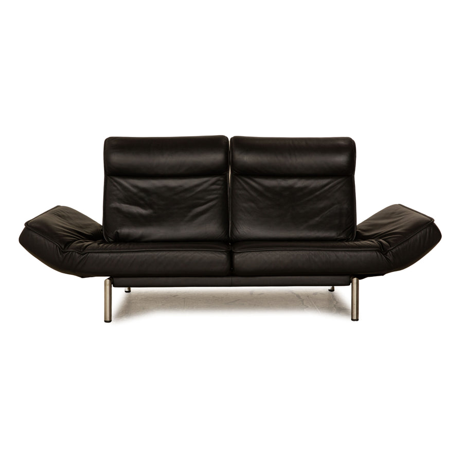 de Sede DS 450 Leather Two Seater Black Manual Function Sofa Couch