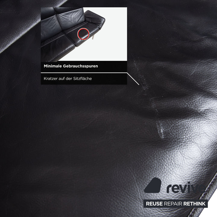 de Sede DS 450 Leather Two Seater Black Manual Function Sofa Couch