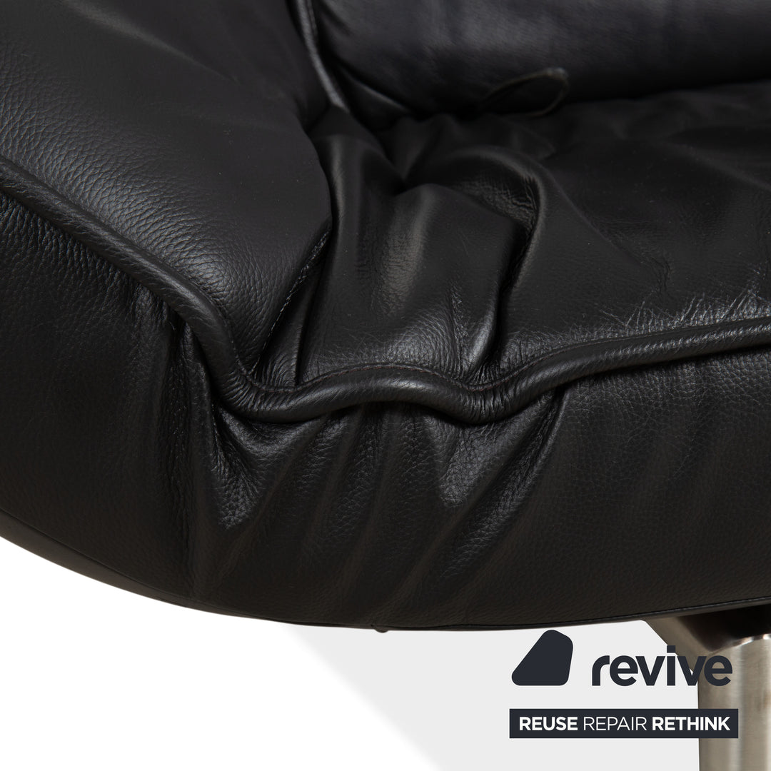 de Sede DS 450 canapé deux places en cuir noir à fonction manuelle