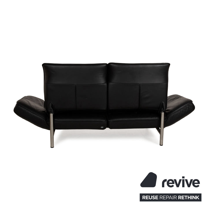 de Sede DS 450 Leather Two-Seater Black Manual Function Sofa Couch