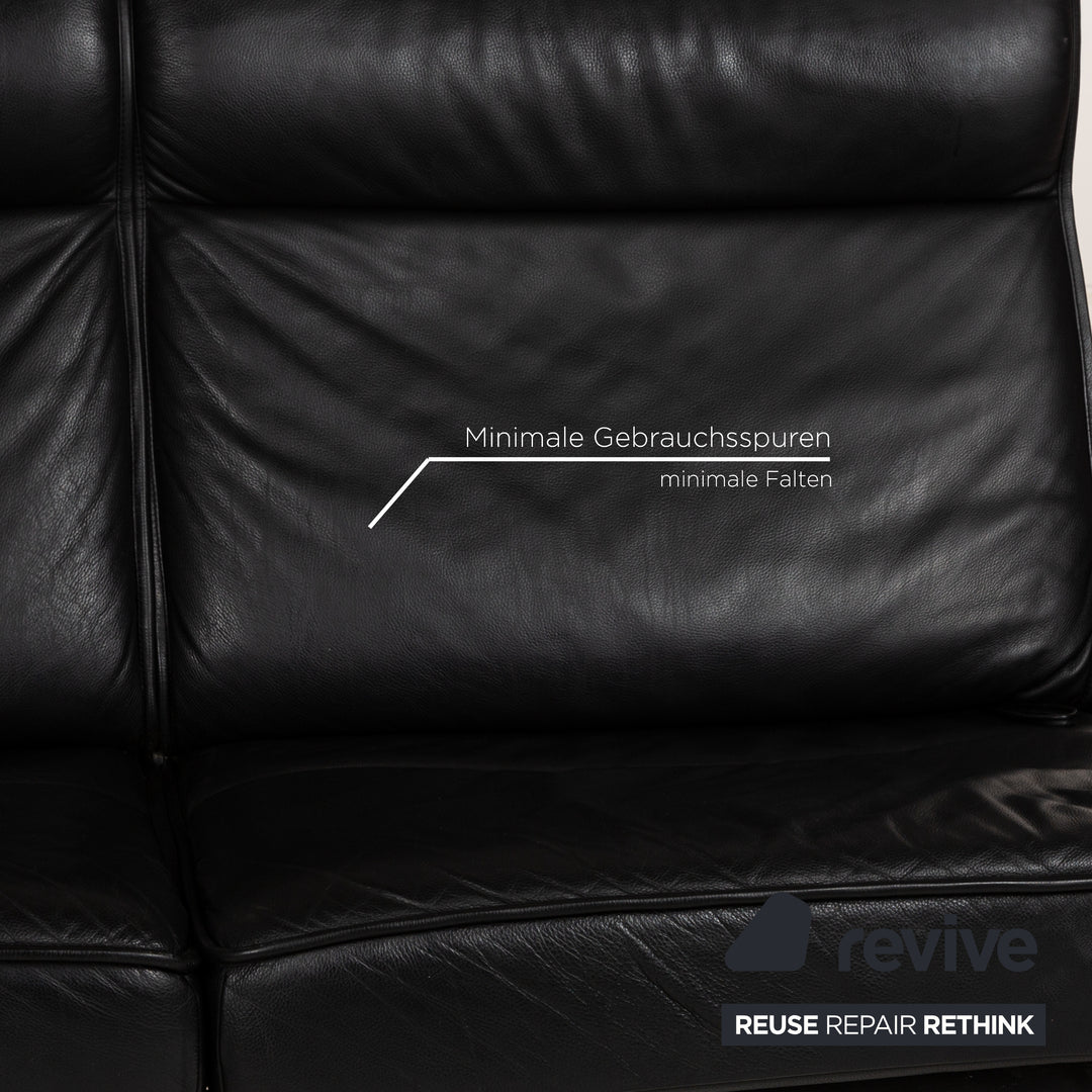 de Sede DS 450 Leder Zweisitzer Schwarz manuelle Funktion	Sofa Couch