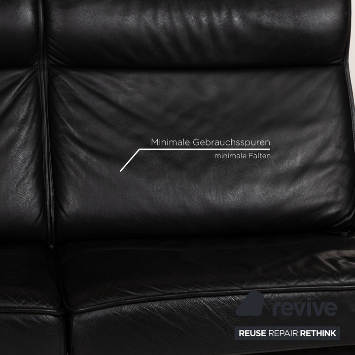 de Sede DS 450 Leder Zweisitzer Schwarz manuelle Funktion	Sofa Couch