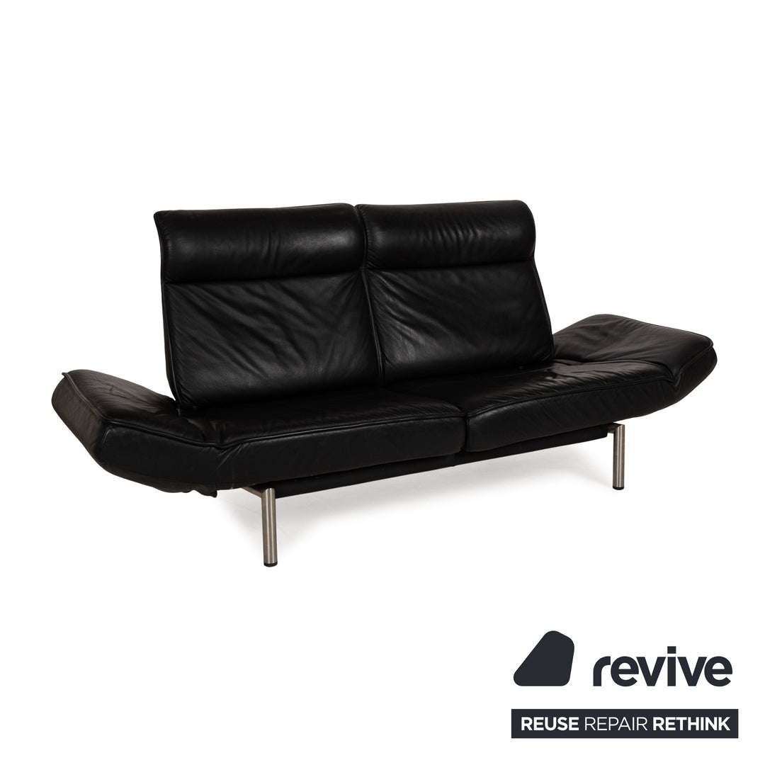 de Sede DS 450 Leather Two-Seater Black Manual Function Sofa Couch