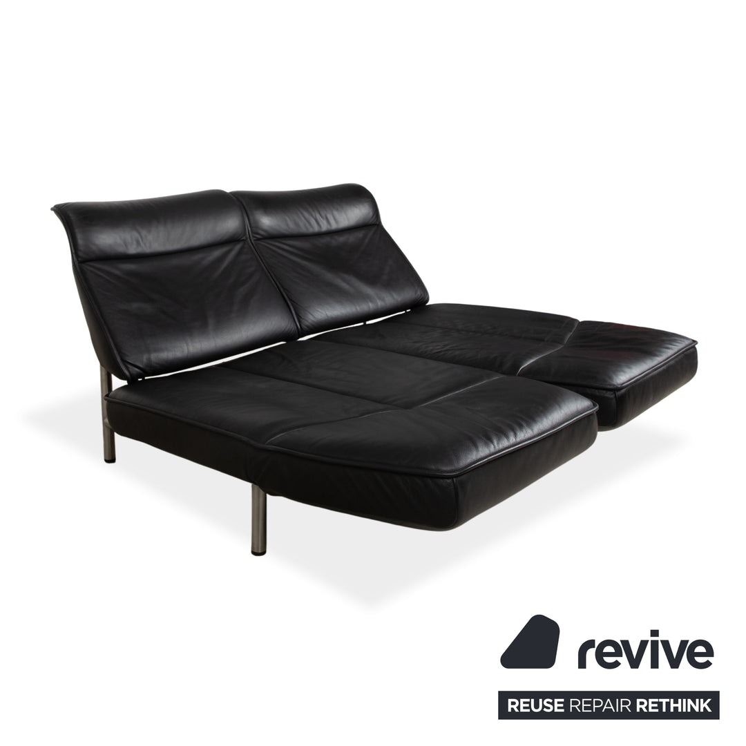 de Sede DS 450 canapé deux places en cuir noir à fonction manuelle