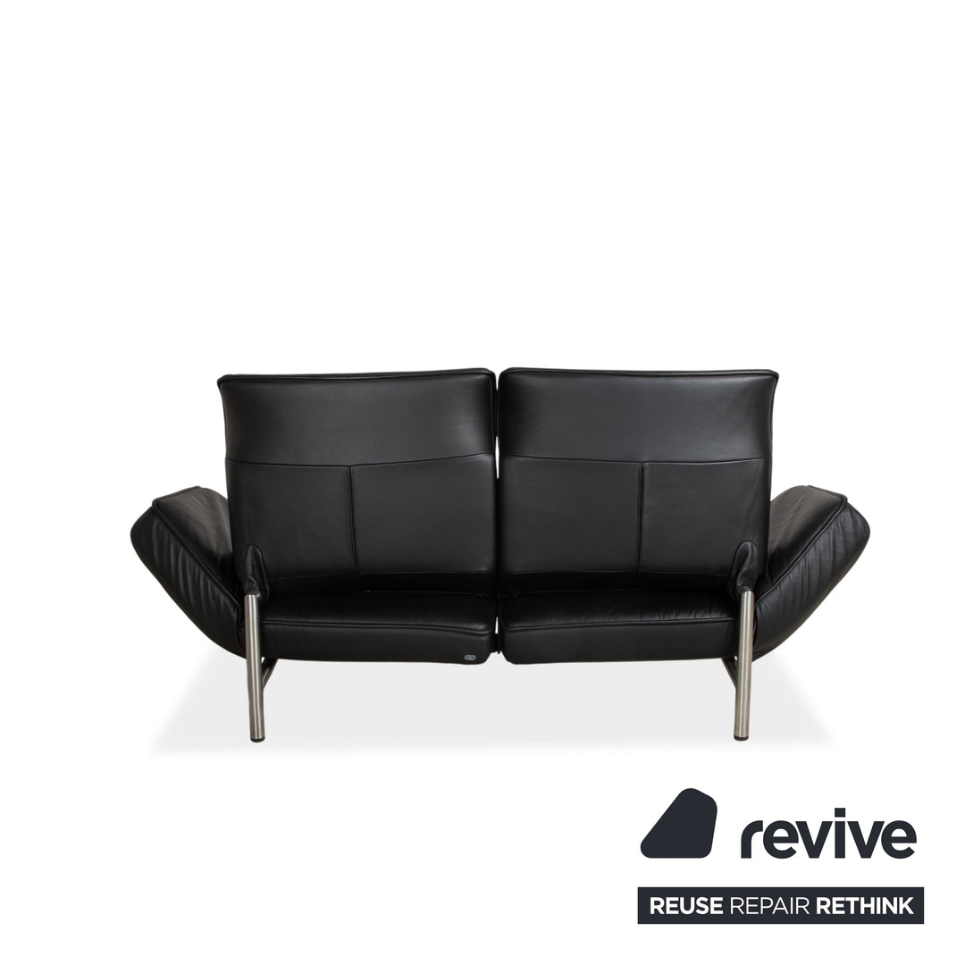 de Sede DS 450 Leather Two Seater Black Manual Function Sofa Couch