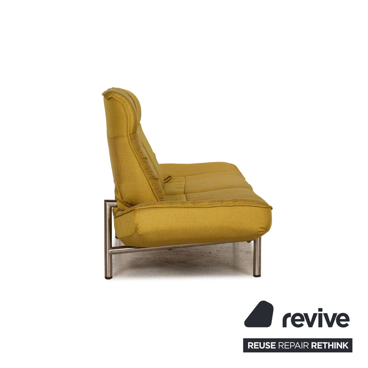 de Sede DS 450 canapé en tissu jaune vert fonction deux places fonction relaxation nouvelle housse