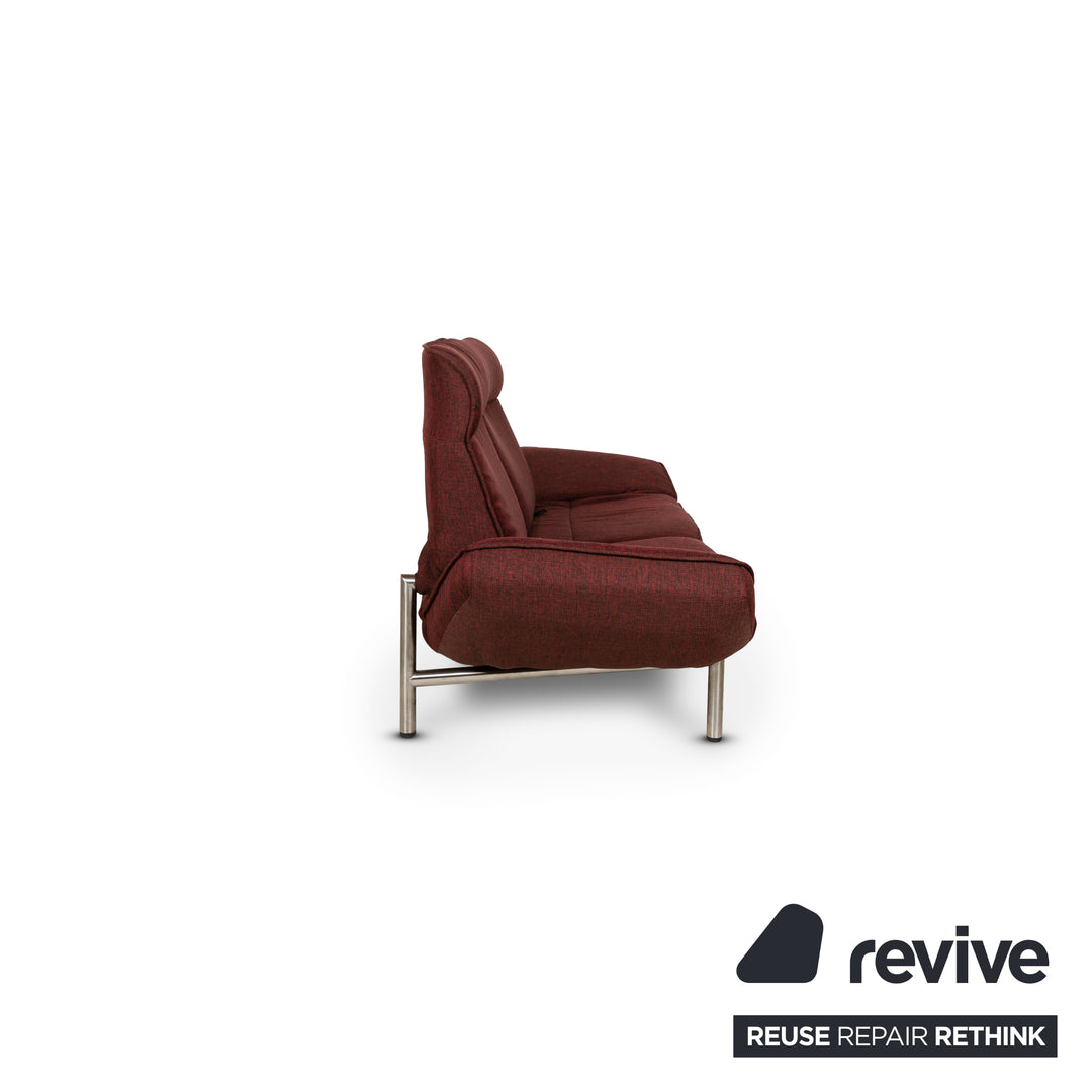 de Sede DS 450 Stoff Sofa Rot Zweisitzer Funktion Relaxfunktion Neubezug