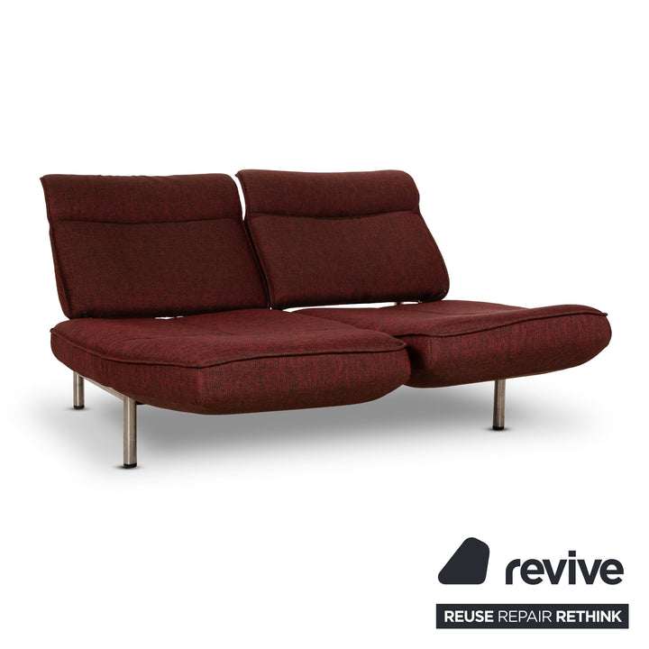 de Sede DS 450 Stoff Sofa Rot Zweisitzer Funktion Relaxfunktion Neubezug