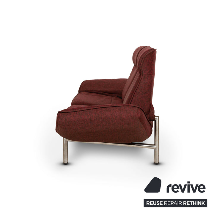 de Sede DS 450 Stoff Sofa Rot Zweisitzer Funktion Relaxfunktion Neubezug