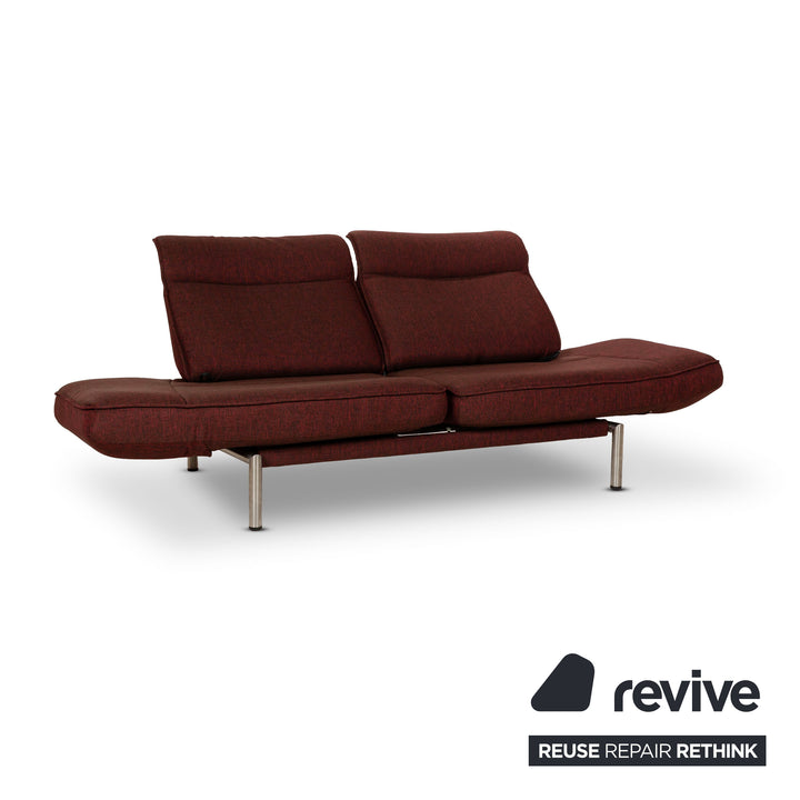 de Sede DS 450 Stoff Sofa Rot Zweisitzer Funktion Relaxfunktion Neubezug