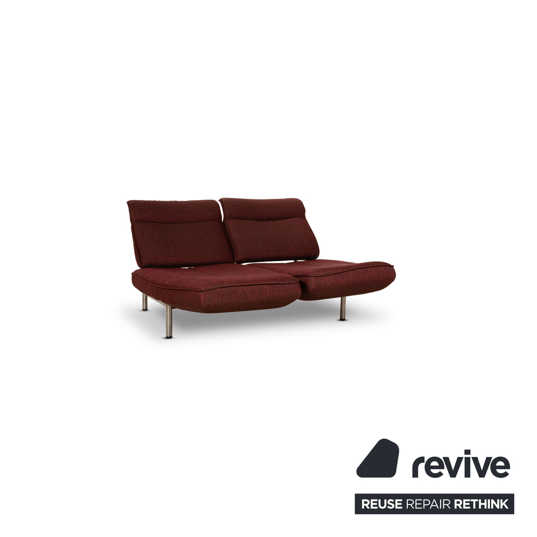 de Sede DS 450 Stoff Sofa Rot Zweisitzer Funktion Relaxfunktion Neubezug