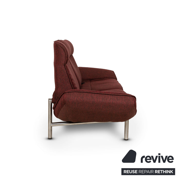 de Sede DS 450 Stoff Sofa Rot Zweisitzer Funktion Relaxfunktion Neubezug