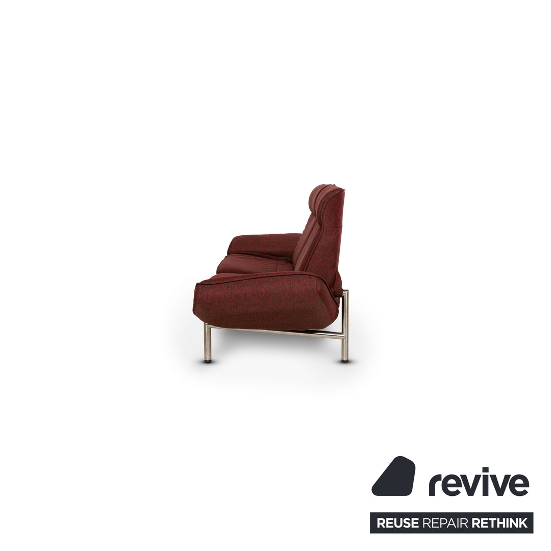 de Sede DS 450 Stoff Sofa Rot Zweisitzer Funktion Relaxfunktion Neubezug